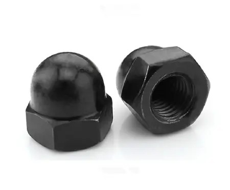 Czarny cynk plamowany tlenk DIN1587 HEX NUTS CAP